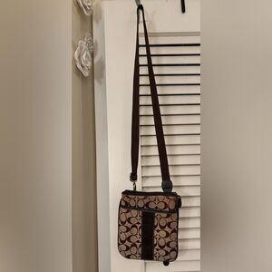 Coach Logo Crossbody Bag with Guitar Strap